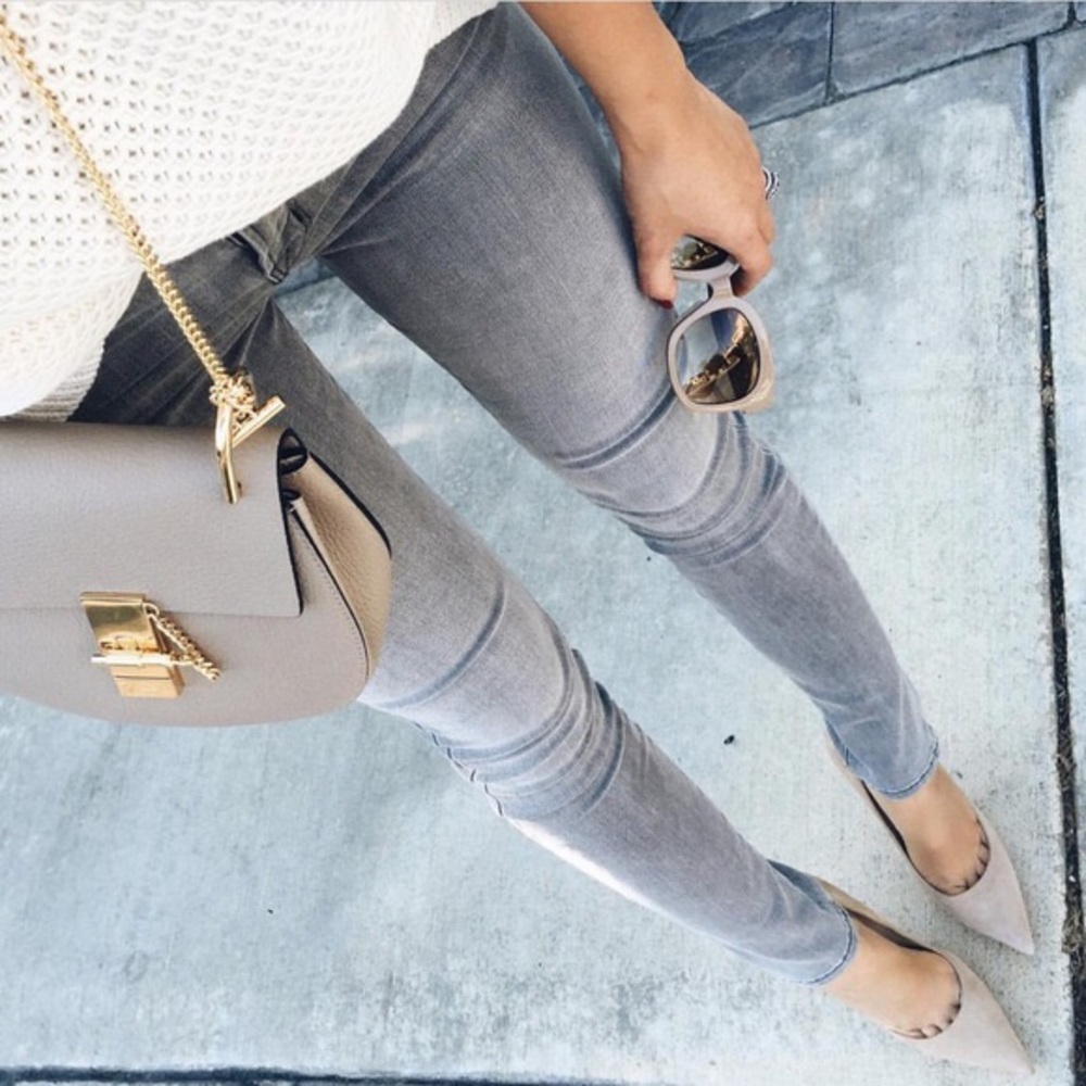 Zara Trafaluc Gray Denim Pants Jeans Sz 2